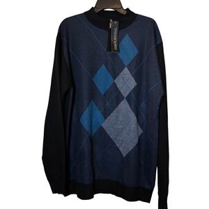 Silver Needle Men's Sweater‎ XL NWT Argyle Multicolor Long Sleeve Knit Pullover